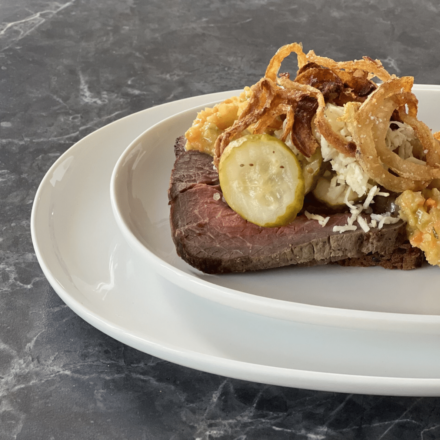 Roastbeef med ristede løg